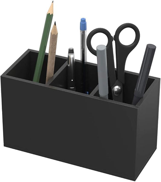 NIUBEE Acrylic Pen Holder 3 Compartments - Image 2