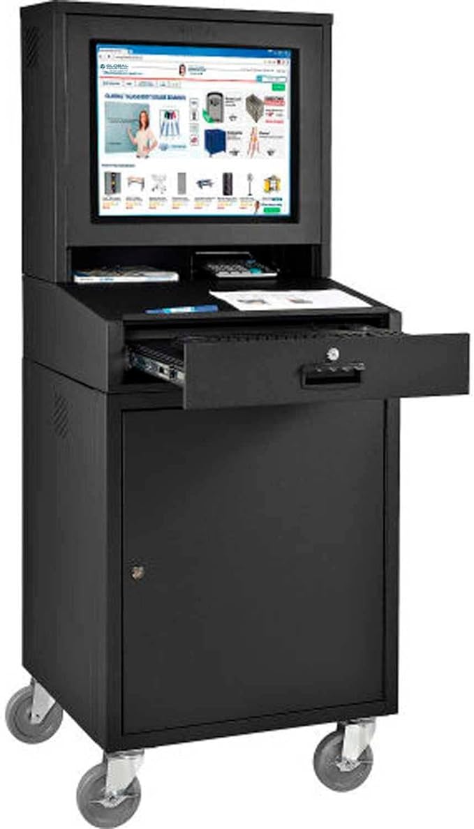 Global Industrial Mobile Security LCD Computer Cabinet Enclosure - Image 7