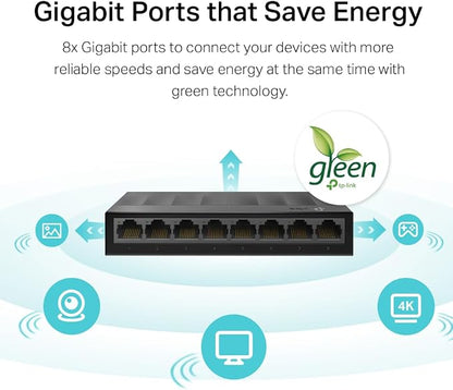 TP-Link Litewave 8 Port Gigabit Ethernet Switch | Desktop Ethernet Splitter | - Image 3