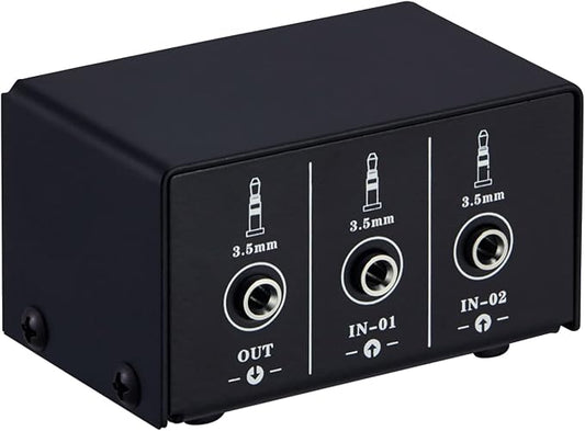 Audio Switcher 3.5mm 2 in 1 Out/1 in 2 Out A/B Switch Stereo Audio Splitter Box by Unknown