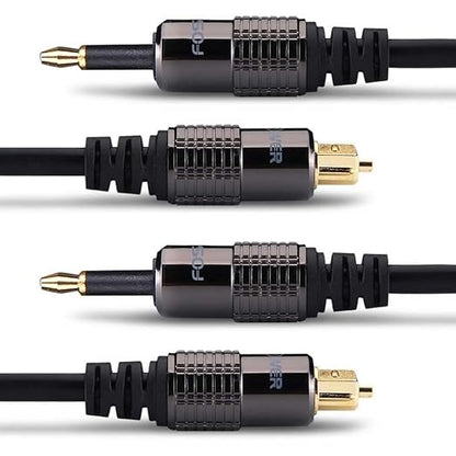 FosPower 24K Gold Plated Toslink to Mini Toslink Digital Fiber Optical S/PDIF by FosPower
