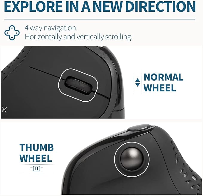 DeLUX Seeker Wired Ergonomic Vertical Mouse - Image 3