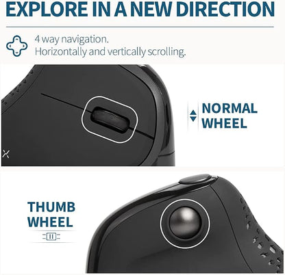 DeLUX Seeker Wired Ergonomic Vertical Mouse - Image 3