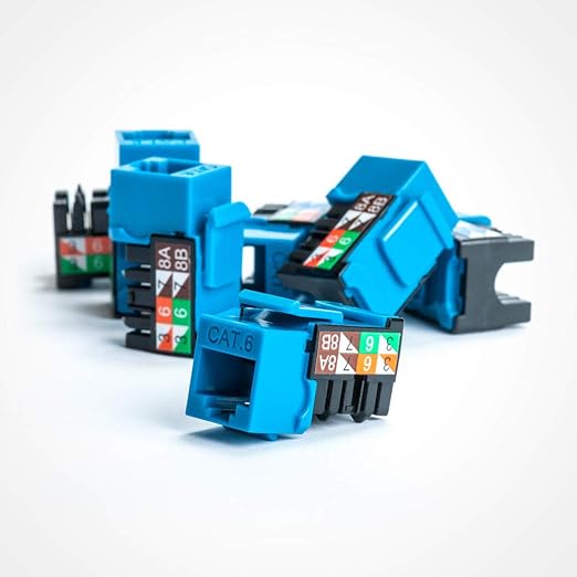 Vertical Cable Cat6 90 Degree Keystone Jack – Easily Snaps into Housing or Wall - Image 2