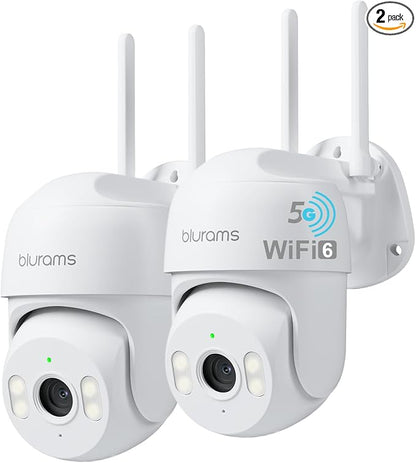 blurams 2Pack Security Cameras Outdoor Wired, 2K 360° PTZ Outdoor Security by Blurams