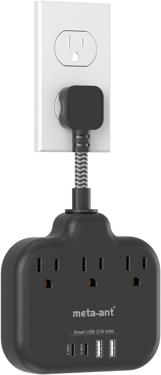Short Extension Cord 2 inch, Short Cord Power Strip by meta-ant