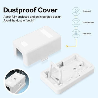 1 Port Keystone Jack Surface Desk Mount/Wall Mount Box 5-Pack White - Image 4