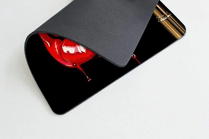 Red Lip Bite Bullet Mouse pad Customized Mousepad Non-Slip Rubber Base Mouse - Image 3