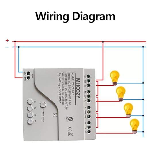 4 Channel Smart ZigBee Wireless Dry Contact Relay Switch Module, Compatible - Image 4