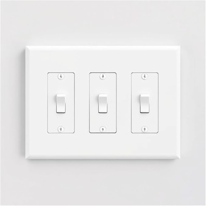 3 Gang Decorative Screwless Wall Plate Light Switch Cover, Hidden Screw Smooth - Image 2