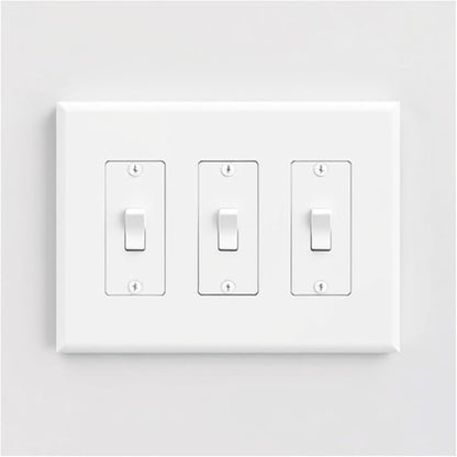 3 Gang Decorative Screwless Wall Plate Light Switch Cover, Hidden Screw Smooth - Image 2