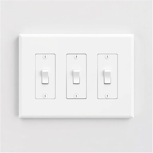 3 Gang Decorative Screwless Wall Plate Light Switch Cover, Hidden Screw Smooth - Image 2
