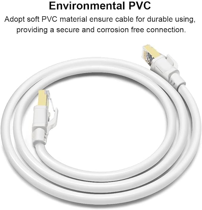 Yauhody CAT 8 Ethernet Cable 10FT, 40Gbps High Speed 2000MHz SFTP 26AWG - Image 5