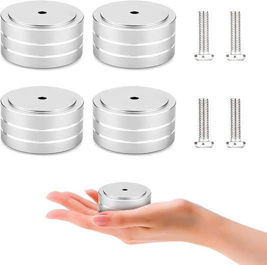 Audiocrast 4X Silver HiFi Speaker Isolation Feet Pad, Aluminum 40x20mm Audio by Viborg