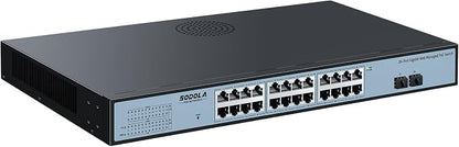 SODOLA 24 Port PoE Gigabit Managed Switch 400W, 24 GE PoE Port, 2 GE Uplinks by SODOLAPoENETWORKS