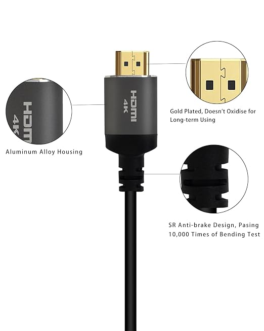 20 ft HDMI Cable 4K, High Speed Long HDMI Cables Support 4K 60Hz 2K 1080p 3D ARC - Image 3