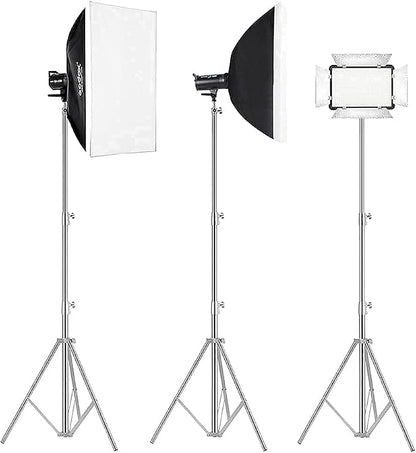 Stainless Steel Light Stand Photography, Spring Cushioned Heavy Duty Tripod - Image 8