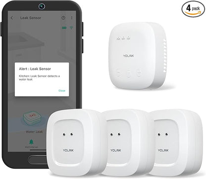 YoLink SpeakerHub & Three Water Leak Sensors Starter Kit – Plays Tones/Sounds by YoLink
