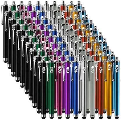 TCD 100 Pack Capacitive Universal Stylus Pens – Premium Colorful Long Metal by THE+CASE+DOCTOR+GET+YOUR+CASE+LIFT+WITH+THE+CASE+DOCTOR