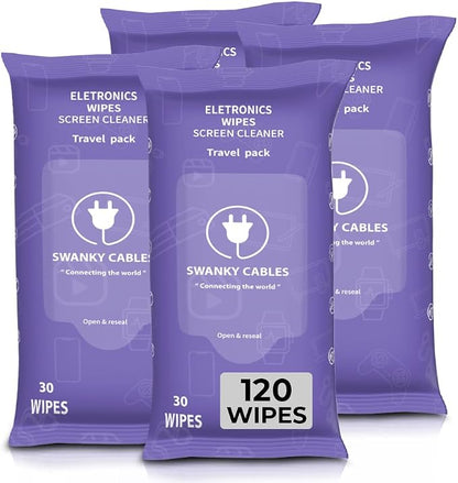 Screen Cleaner Wipes: Electronic Wipes by SWANKYCABLES