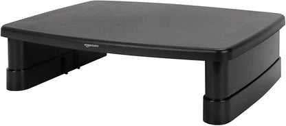 Amazon Basics Height Adjustable Rectangular Computer Monitor Riser Desk Stand by AmazonBasics