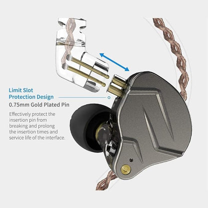 KZ ZSN Pro in-Ear Earbud Headphones Metal Faceplate, Hybrid Dynamic Driver - Image 4