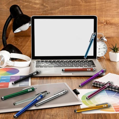 TCD 100 Pack Capacitive Universal Stylus Pens – Premium Colorful Long Metal - Image 7