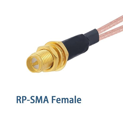 RP SMA Female to Dual TS9 Male Right Angle Connector RF Coax Cable 50 Ohm Low - Image 4