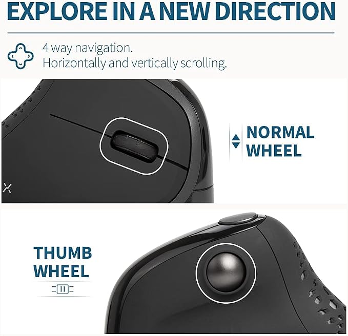 DeLUX Seeker Wireless Ergonomic Vertical Mouse - Image 5