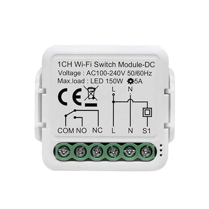 Tuya Smart Life app Dry Contact WiFi Relay Switch Module, 1 Channel DC 12/24V by MHCOZY