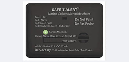 MTI Industries 62-541-BL-MARINE Marine Carbon Monoxide Alarm BLK Surface Mount - Image 2