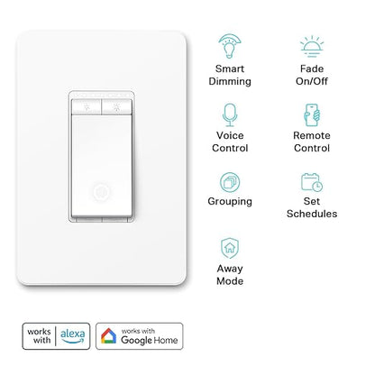 Kasa Smart Dimmer Switch HS220P3, Single Pole, Needs Neutral Wire, 2.4GHz Wi-Fi - Image 2