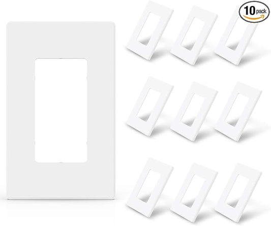 ELEGRP Matte White 1-Gang Screwless Decorative Wall Plates, Standard Size by ELEGRP%7CELEGROUP