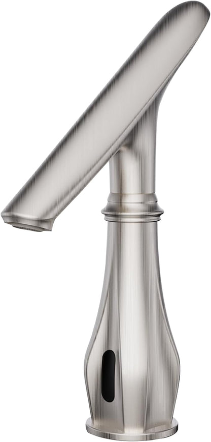 Touchless Bathroom Sink Faucets, Brushed Nickel Bathroom Faucet Single Hole by Bezeit