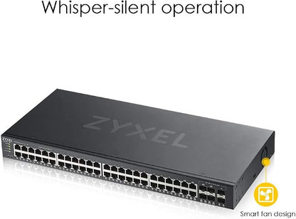 Zyxel 48 Port Ethernet Switch | Smart Managed Gigabit Network Switch | 44x GbE - Image 3