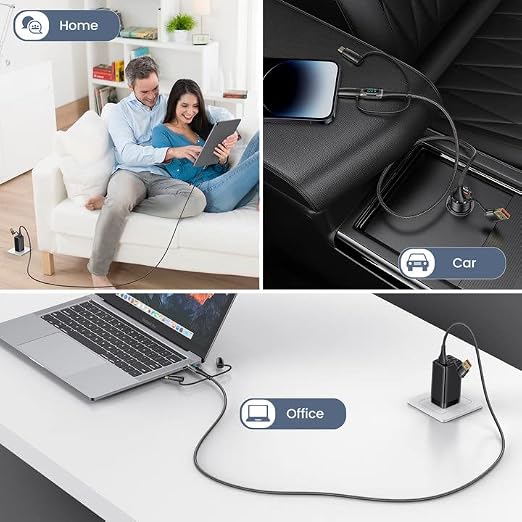 USB C to Multi Charging Cable, USAMS 100W 4FT 5A Type C to Type C Fast Charger - Image 8