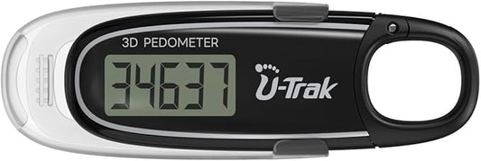 3D Pedometer for Walking with Removable Clip and Carabiner Simple Step Counter by U-Trak
