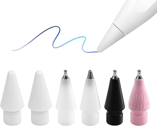 6-Pcs Pencil Tips Replacement – 4 Enhanced Precise 0.7mm Metal Nibs & 2 by REEYEAR