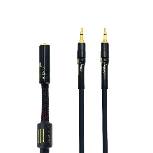 Arklove 7ft Shielded 1/8" inch TRS aux Input 3.5mm Female to 2X 3.5 Output by Arklove