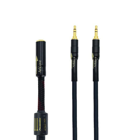 Arklove 2ft Shielded 1/8" aux Input 3.5mm Female to 2X 3.5 Output Splitter by Arklove