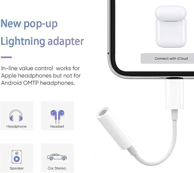 Apple MFi Certified 2 Pack Lightning to 3.5mm Headphone Aux Audio Jack Adapter - Image 2