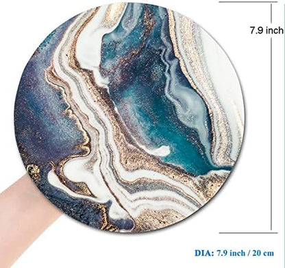 Blue Gold Marble Mouse Pad - Image 2