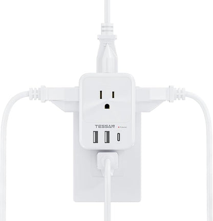 USB Charger Block, TESSAN Outlet Extender Surge Protector by TESSAN