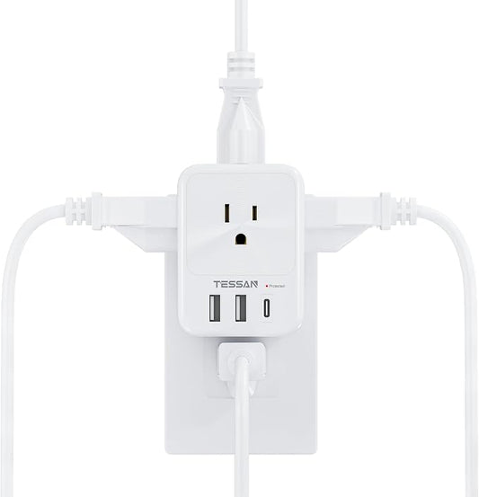 USB Charger Block, TESSAN Outlet Extender Surge Protector by TESSAN