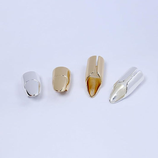 LIANXUE Metal Nail Cover Ring Hip Hop Cosplay Unisex Punk Gold Silver Color - Image 2