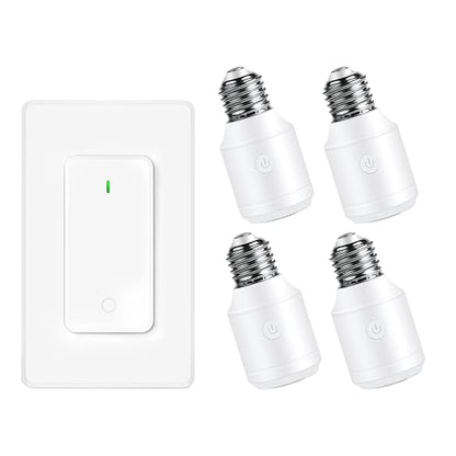 Remote Control E26 E27 Light Bulb Socket Adapter, Max 500W, No Wiring Needed by greencycle