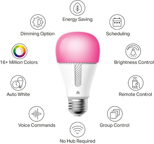 Kasa Smart Light Bulbs, 1000 Lumens High Brightness, 16M Color Changing - Image 2