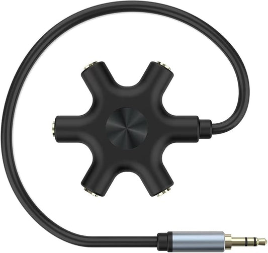 Multi Headphone Audio Splitter, 5-Way 3.5mm Jack Stereo Headset Adapter to by sovunis