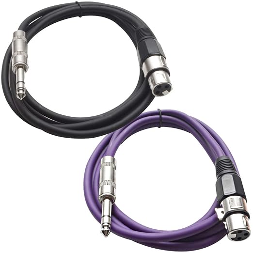 Seismic Audio - SATRXL-F6-2 Pack of 6 Foot 1/4 Inch TRS to XLR Female Patch by SeismicAudio