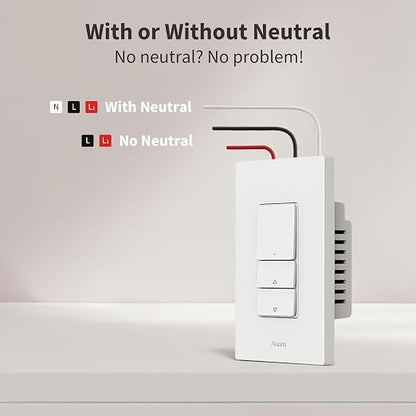 Aaqara Smart Dimmer Switch H2, 2-in-1 Neutral, Thread/Zigbee Support, Silent - Image 3